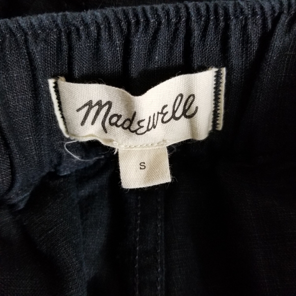 Madewell Pull On Black Shorts Womens Linen-Blend High Waist Elastic 3.5" Size S - Picture 5 of 8
